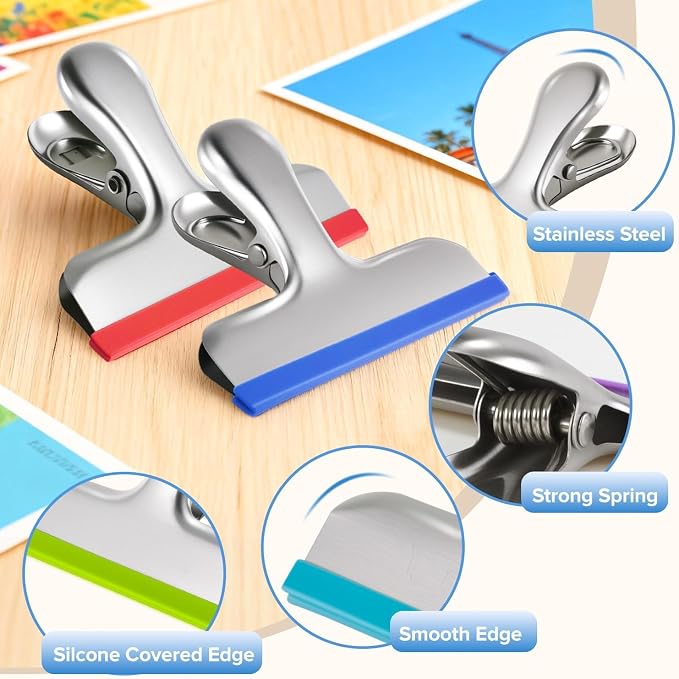 HOUSE AGAIN 12 Pack Stainless Steel Chip Bag Clips Covered - Image 7