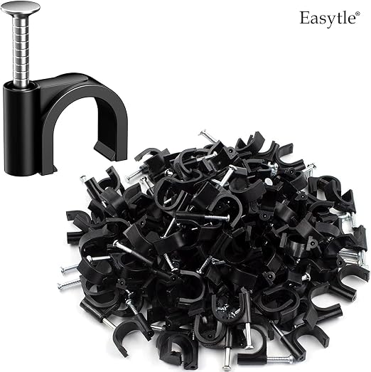 Easytle Plastic Cable Clamps Nail in Cable Clips 100 Pcs 10mm Cable Wire Clips - Image 4