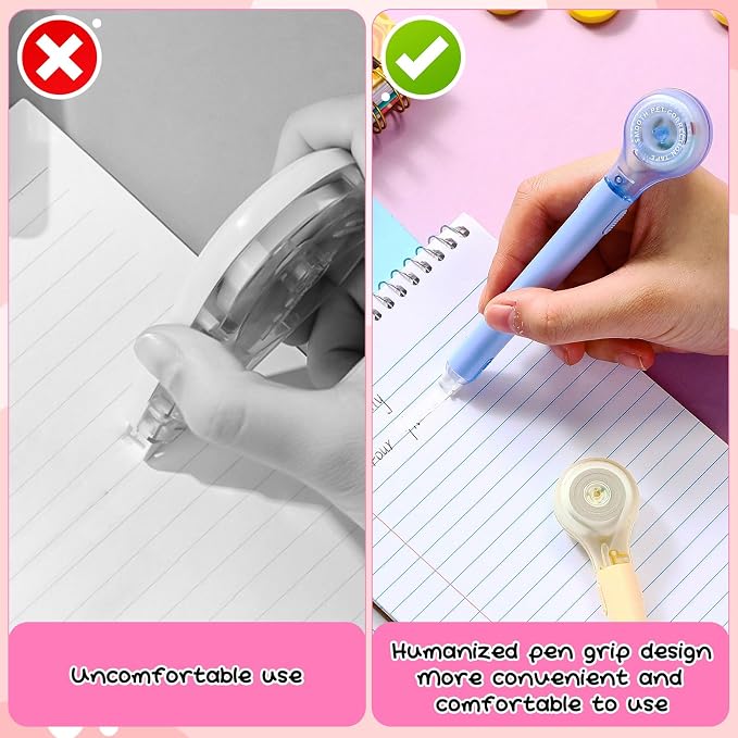 Gersoniel 10 Pack Correction Tape Pen Correctional Ink Tape Push Pull Protective - Image 5
