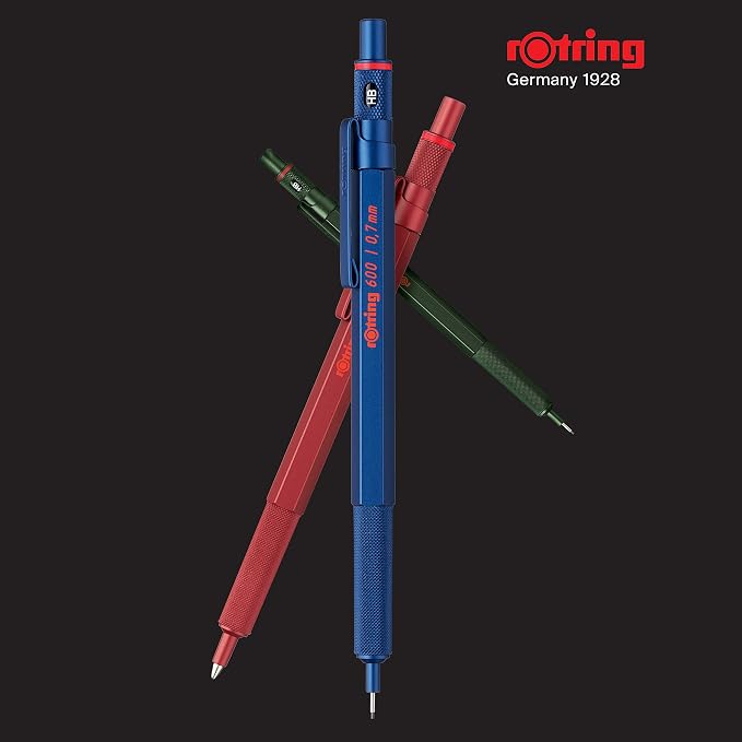 Rotring 600 Mechanical Pencil 0.5 mm Blue Full-Metal Pencil Body Hexagonal - Image 2