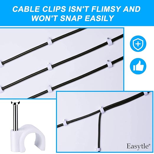 Cable Wire Clips 4mm 6mm 8mm 10mm Cable Management RG6 RG59 CAT5 CAT6 RJ45 - Image 8