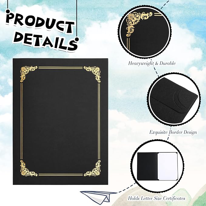 Fainne 200 Pcs 8.5 x 11 Certificate Holders Diploma Holders Document Covers - Image 3
