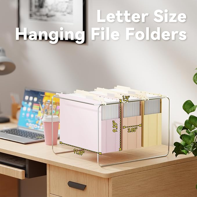 Ansook Hanging File Folders, 6 Pack Letter Size 3" Hanging File Folders - Image 3