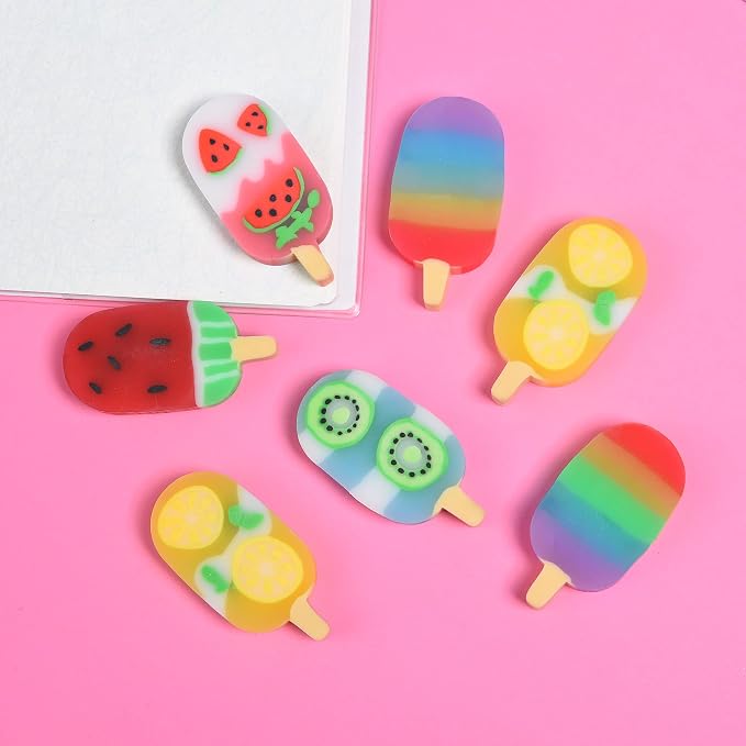 DOMG 16Pcs Ice Cream Erasers for Kids, Cute Fruit Shaped Fun Food Eraser for - Image 6