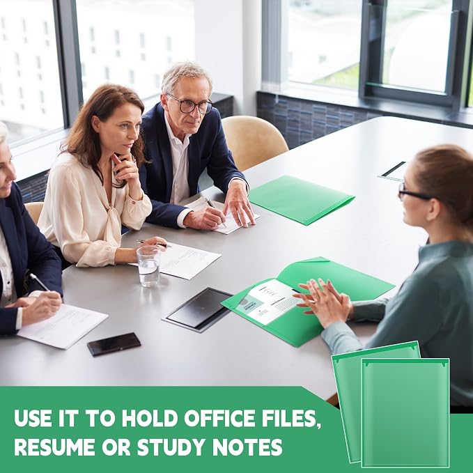 Henoyso 36 Pack Green Plastic Folders - Image 7