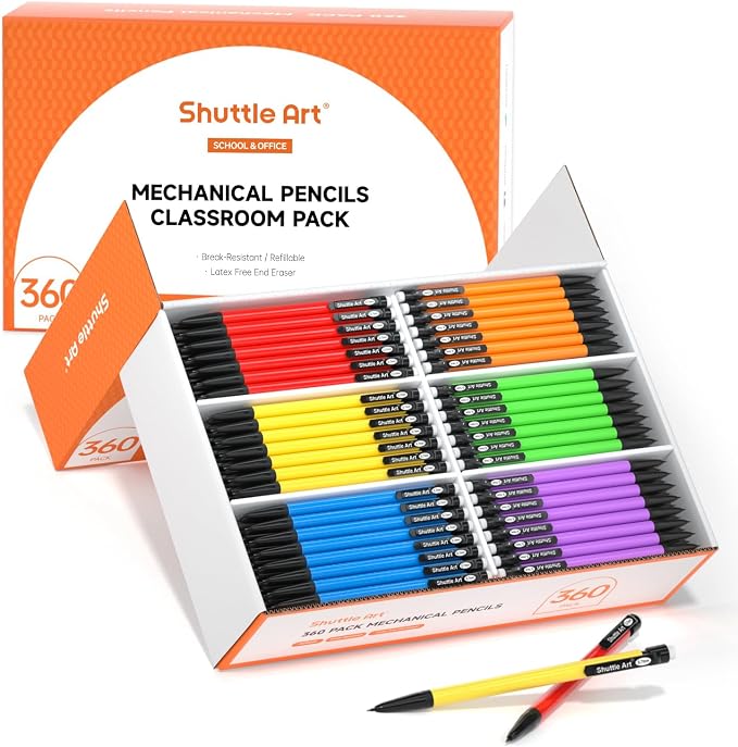Shuttle Art Mechanical Pencils, 360 Pack Bulk Mechanical Pencils 0.7mm Medium by ShuttleArt