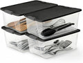 HOMZ 4-Pack Secure Latch, 15 Quart, and Office Organization by Homz