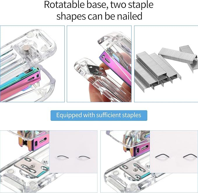 Office Supplies Set Desk Accessory Kit, Acrylic Stapler Set Staple Remover - Image 5