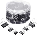 TecUnite 150 Pcs Binder Clips Assorted Sizes Black Paper Clamps Clips Large by TecUnite