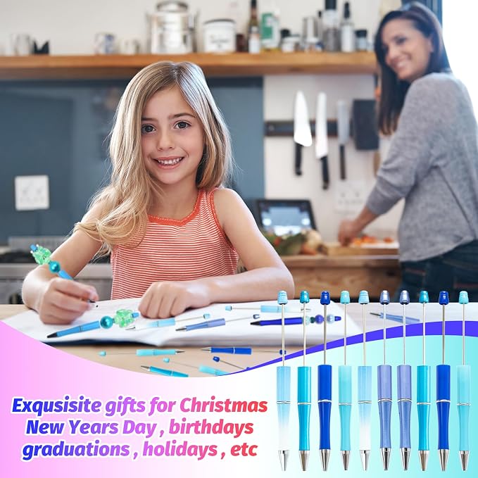 150 Pieces DIY Beadable Pen Kit – 50 Plastic Ballpoint Pens - Image 5