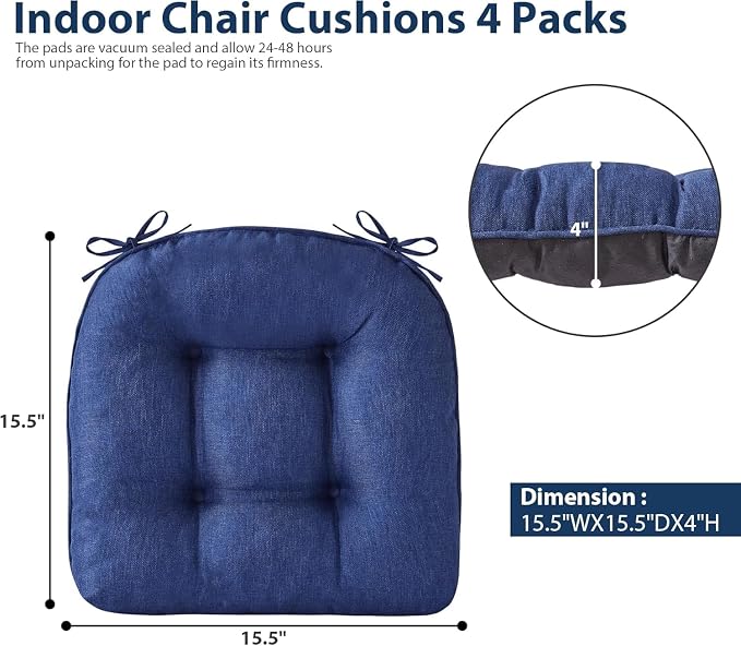 IASEAHK Chair Cushions for Dining Chairs, Seat Cushions for Kitchen Chairs - Image 6