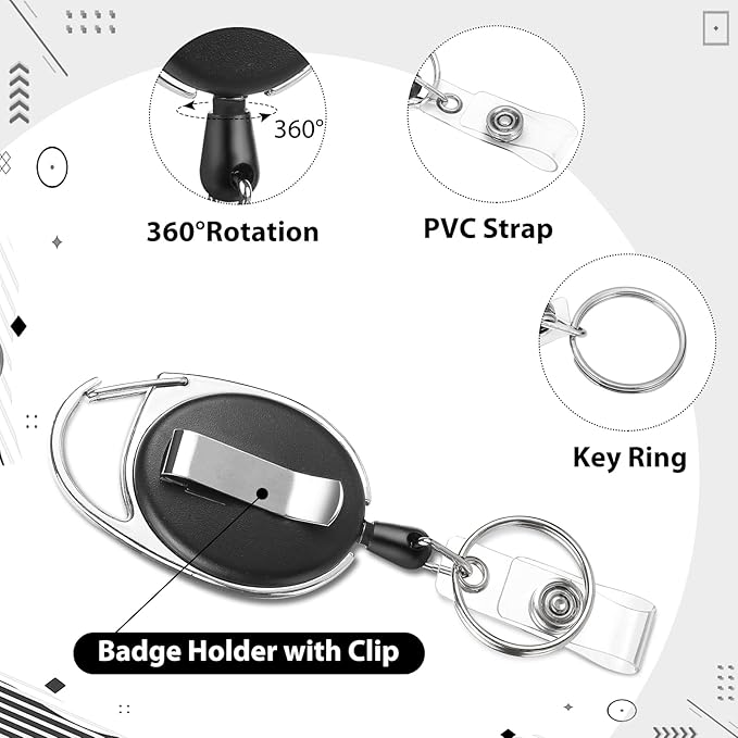 2 Pack Badge Holder Retractable Clip Heavy Duty Reels - Image 3