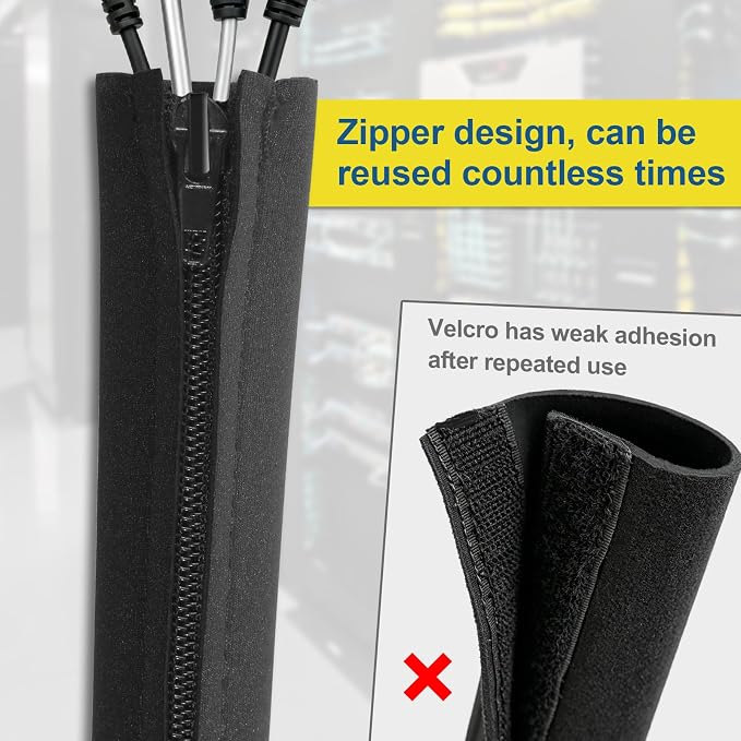 4 Pack Cable Sleeves, 20 inch Neoprene Cable Management Sleeves | - Image 6