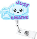 Just Breathe Funny Nurse Badge Reel, Cute Nebulizer Retractable ID Badge Holder by Unknown