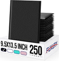 Fuxury Bubble Mailers 9.5x14.5" 250 Pack Black Large Padded Envelopes Usable by Fuxury