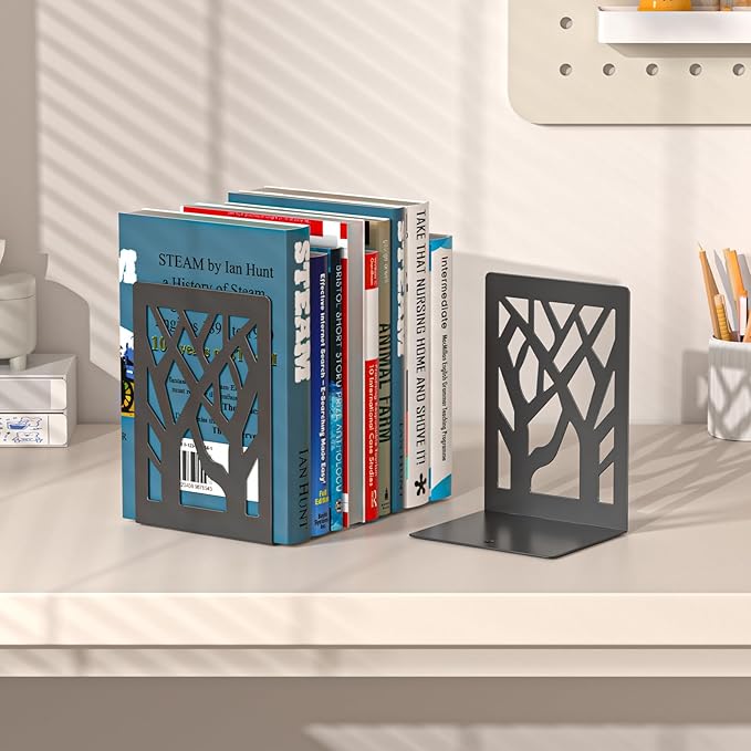 VFINE 6-Piece Modern Metal Bookends - Image 3