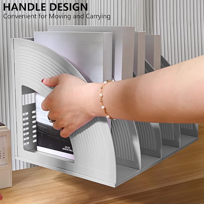 SAYEEC File Holder Storage Folder 4 Compartment Standing Desktop Hollow - Image 3