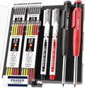 Carpenter Pencils with Sharpener, 2.8mm Mechanical Pencil Set with 26 Refills by STAGEEK