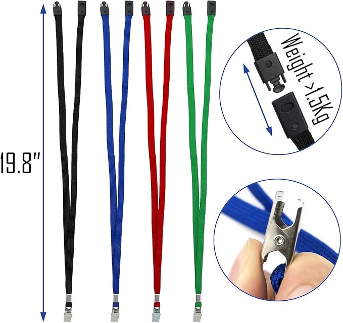 Beebel Safety Black Lanyards Breakaway Lanyard Comfortable Neck Straps Premium - Image 2