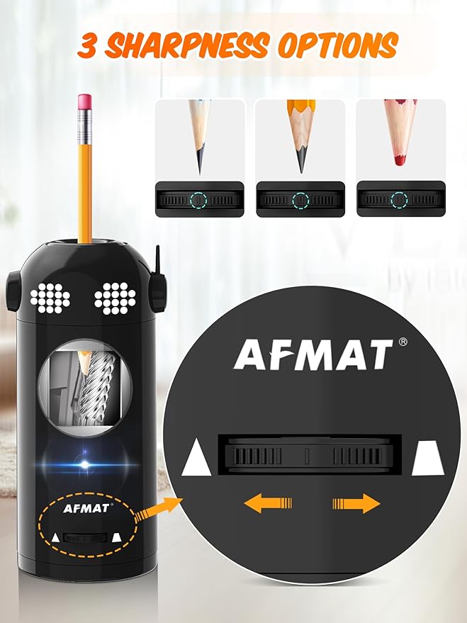 AFMAT Electric Pencil Sharpener Fully Automatic, Colored Pencil Sharpeners - Image 4