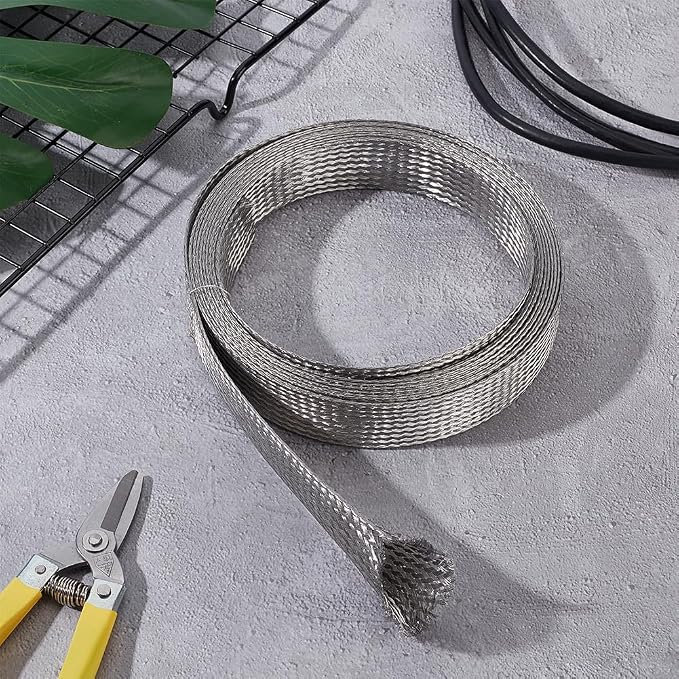 UNICRAFTALE 0.78" Wide 13.12 Feet Stainless Steel Braided Sleeving, Expandable - Image 4