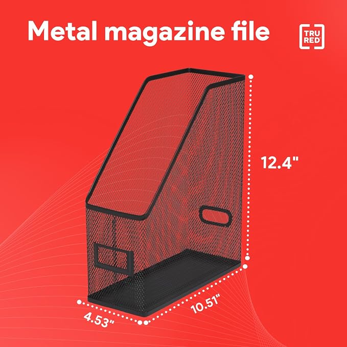 Staples TRU RED Metal Magazine File Organizer, Holds Up to 1000 Sheets - Image 2