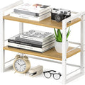 Office Desk Shelf Organizer, Wood Desktop Bookshelf Supplies Storage Rack by ART-GIFTREE