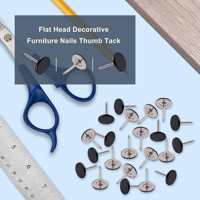 100Pcs Flat Head Upholstery Tacks Home Furniture Decor Tack Upholstery Nails - Image 4
