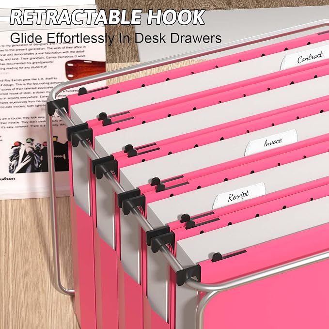 Plastic Hanging File Folders Expanding, 12 Pack Extra Capacity Hanging File - Image 6