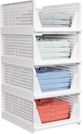 caktraie 4 Pack Stackable Closet Storage Basket by shoeboxesanddeskorganizers