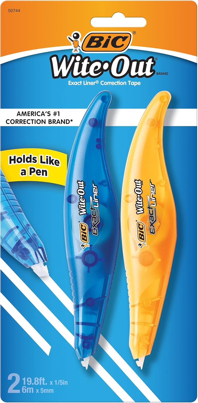 BIC Wite-Out Brand Exact Liner Correction Tape, 19.6 Feet, Clean and Easy to by BIC