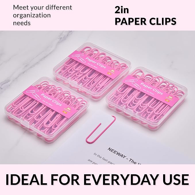 NEEWAY Colorful Large Paper Clips, 2 Inch Jumbo Paper Clips, 3 Pack of 50 - Image 6