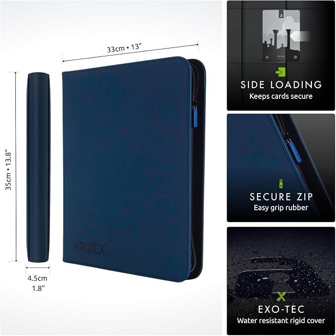 Vault X 12 Pocket Zip Binder, 480 Cards, Exo-Tec Material, 20 Side-Loading Pages - Image 2