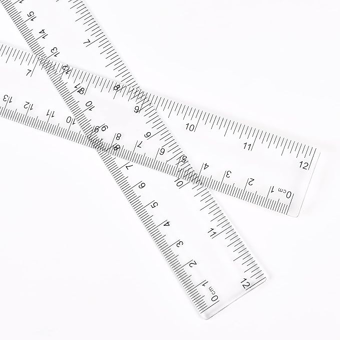 Unjoo Clear Plastic Ruler 12 Inch Straight Rulers, - Image 3