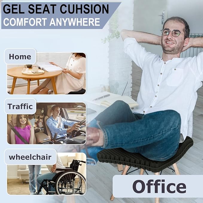 20" Gel Seat Cushion for Long Sitting – Office Chair Cushion – Wheelchair - Image 8