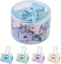 BAYTORY 24Pcs Pastel Binder Clips, 1.25 Inch Medium Binder Clips, by BAYTORY