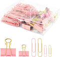 Pink and Gold Paper Clips Binder Clips Set by CREECHWA