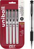 uni-ball Signo 207 Impact Stick Gel Pen, 4 Black Pens, 1.0mm Bold Point Gel Pens by uni-ball