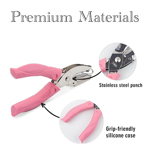 2 Pieces Handhold Hole Paper Punch, Heart and Star Shape Hole Punch - Image 3