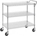 Heavy Duty 3 Tier Rolling Utility Kitchen Cart on Wheels, Large 45"L x 17 1/2"D by Unknown