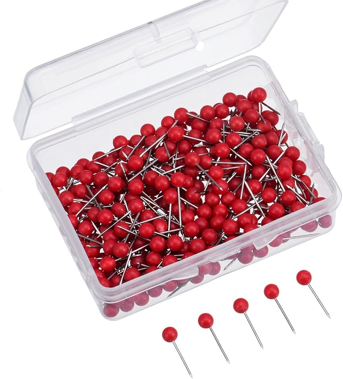Outus 300 Pieces Map Tacks Push Pins Assorted Color Beads Plastic Head by Outus