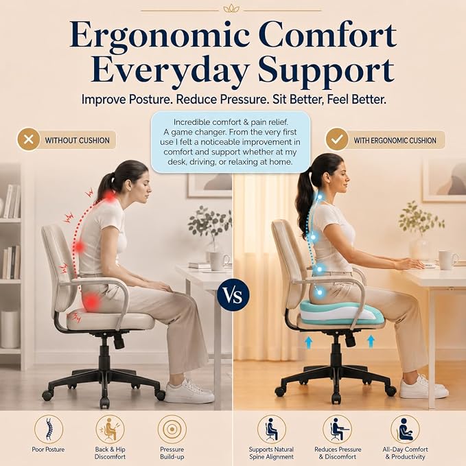 Seat Cushions for Office Chairs Wheelchair Cushion for Long Sitting Back - Image 8