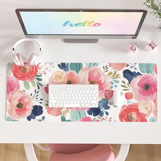 Colorful Star Large Mouse Pad, Women Girls PU Leather Waterproof Gaming Mousepad by ColorfulStar