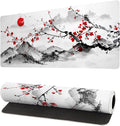 Japanese Cherry Blossom Gaming Mouse Pad 27.6x11.8 Inch Pink Full Desk Sakura by Siski