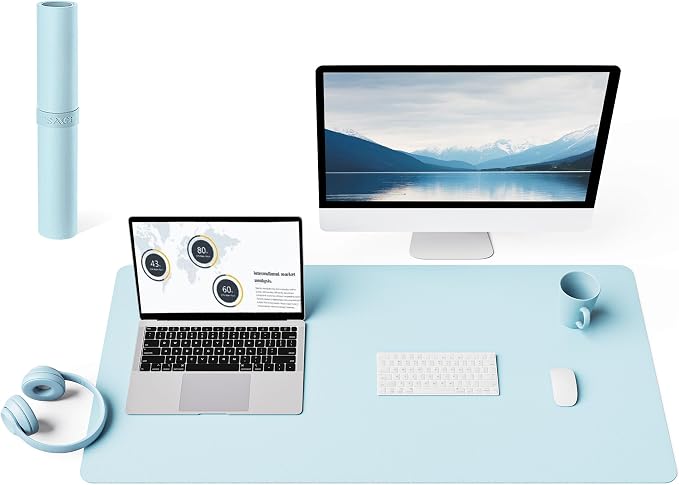 YSAGi Non-Slip Leather Desk Pad L Size, Waterproof Laptop Computer Desk by YSAGi