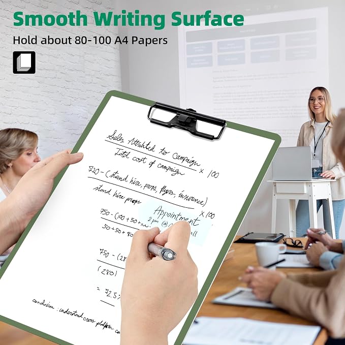 FRETONBA Clipboard with Pen Holder, 2 Pack Plastic Clipboard with Low Profile - Image 4