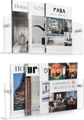 2 Pack Clear Acrylic Magazine Holder, Wall Mount Hanging Bookshelf Literature by XOHYW