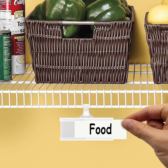 Wire Shelf Label Holder, ELEMGULY 35PCS Plastic Basket Label Holders - Image 7