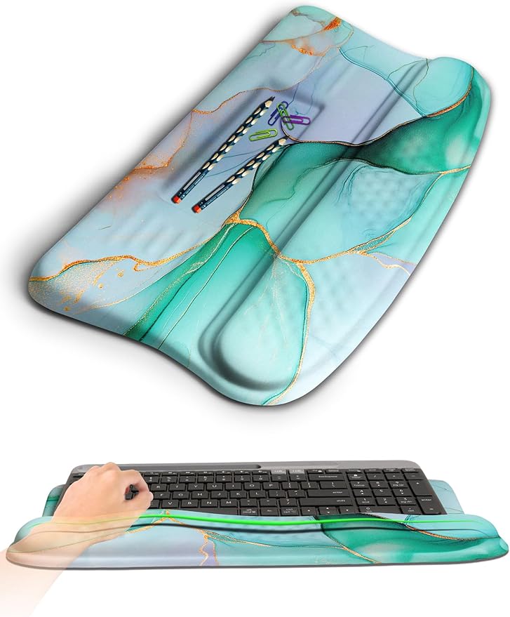 Ergonomic Wave Wrist Rest with Keyboard Stand, Cushioned Palm Rest, Comfortable by KUOSGM