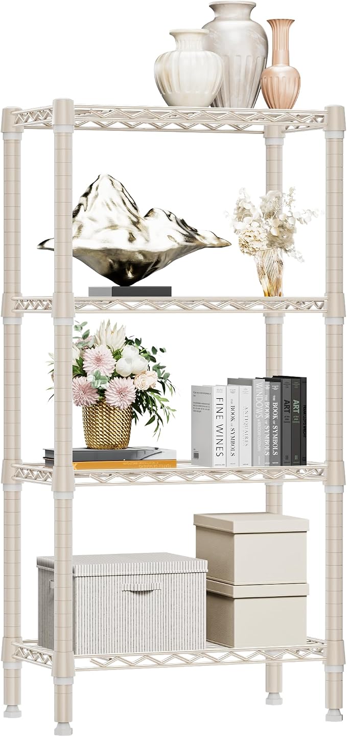 M MZG 1000 lbs 4-Shelf Standing Storage Shelves Heavy Duty Metal Shelving Unit by MEIGAOPLASTICANDMETALHKCOLIMITED
